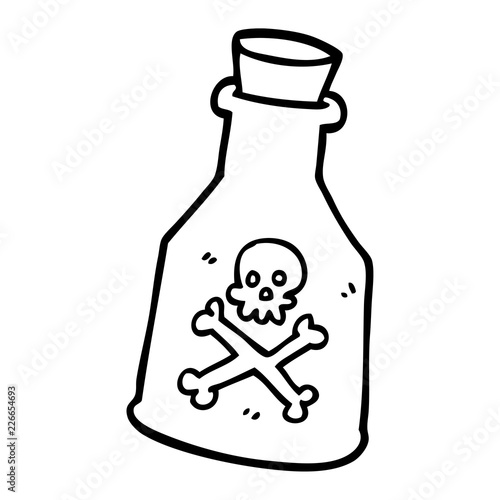 line drawing cartoon poison bottle
