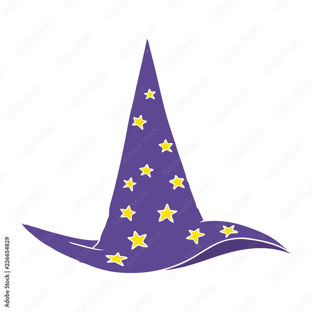 Fototapeta premium flat color style cartoon wizard hat
