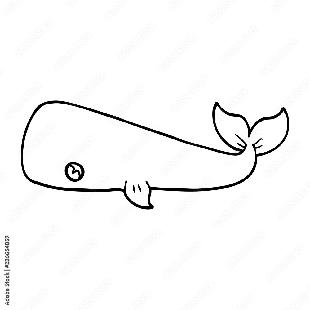 line drawing cartoon whale