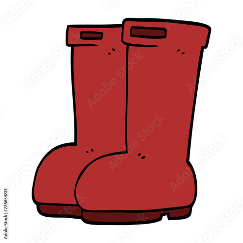 cartoon doodle red wellies