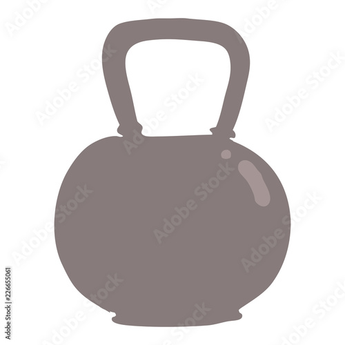 flat color illustration of a cartoon 40kg kettle bell weight
