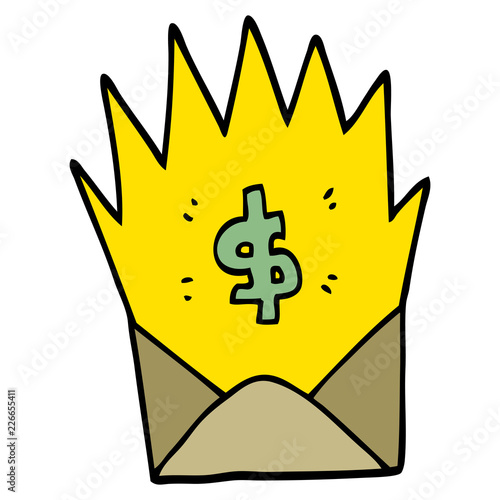 cartoon doodle unexpected pay check