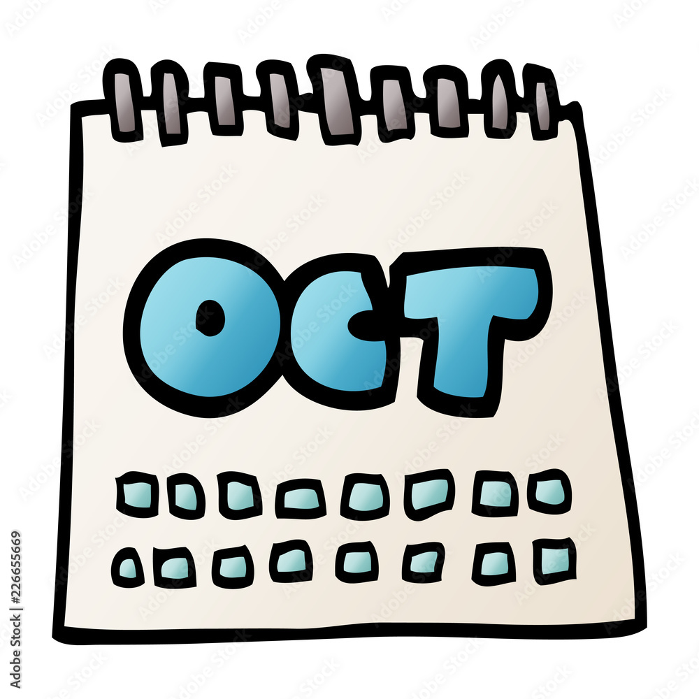 cartoon doodle calendar showing month of october cartoon doodle calendar showing month of october