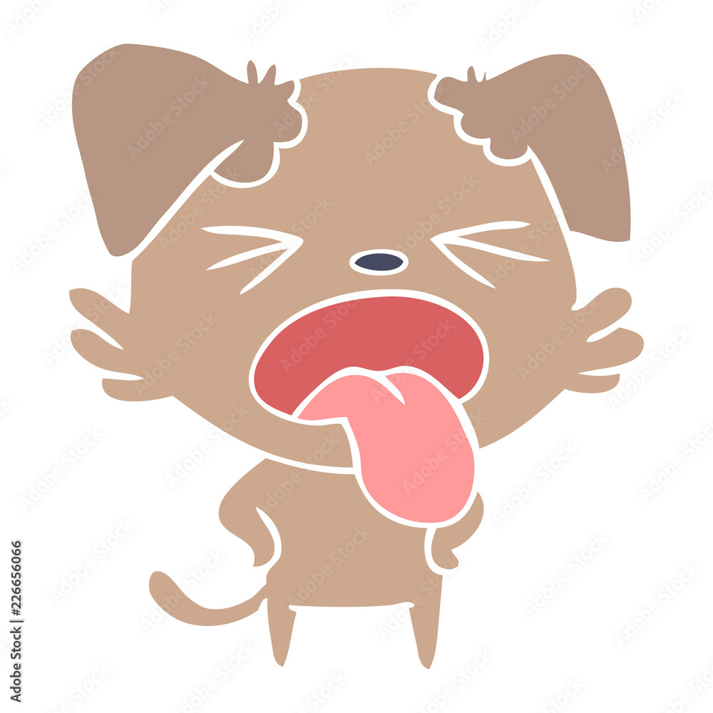 flat color style cartoon disgusted dog flat color style cartoon disgusted dog