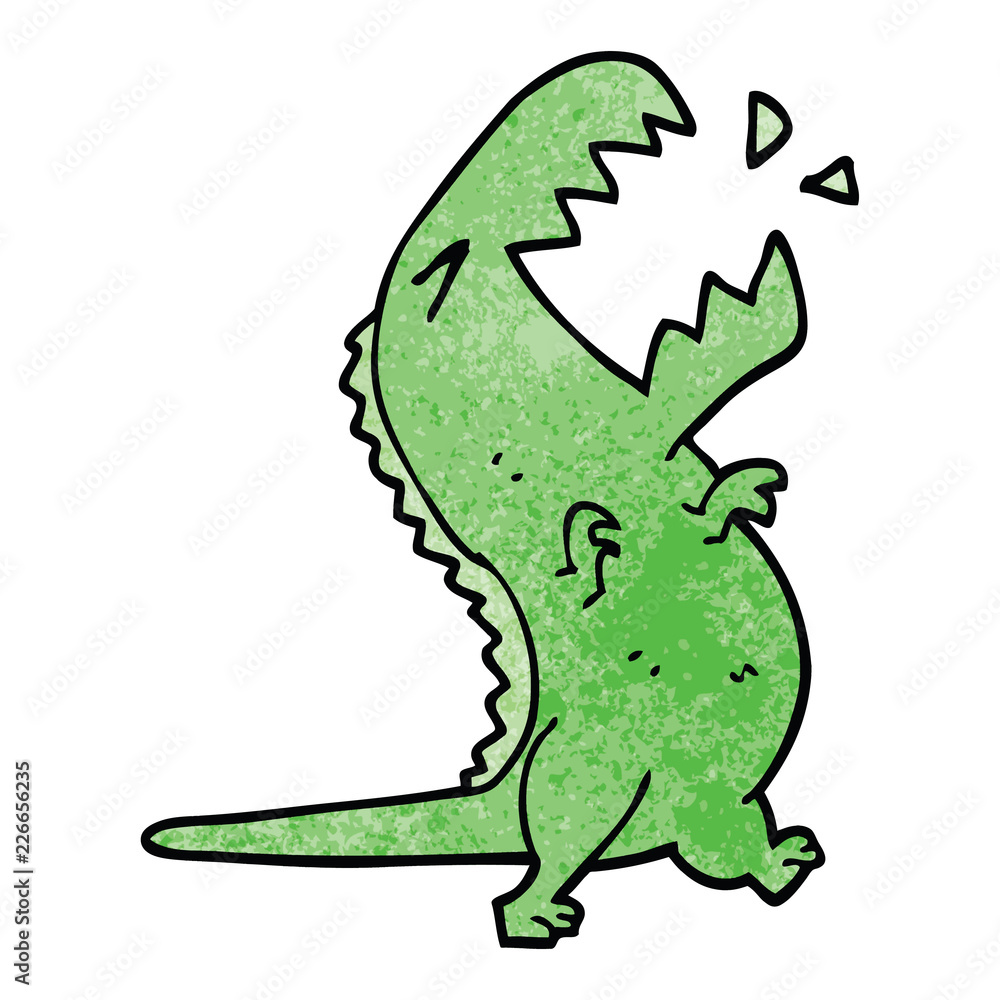 Fototapeta premium cartoon doodle roaring t rex