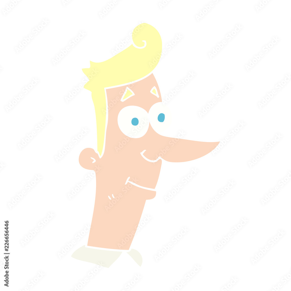 Fototapeta premium flat color illustration of a cartoon smiling man