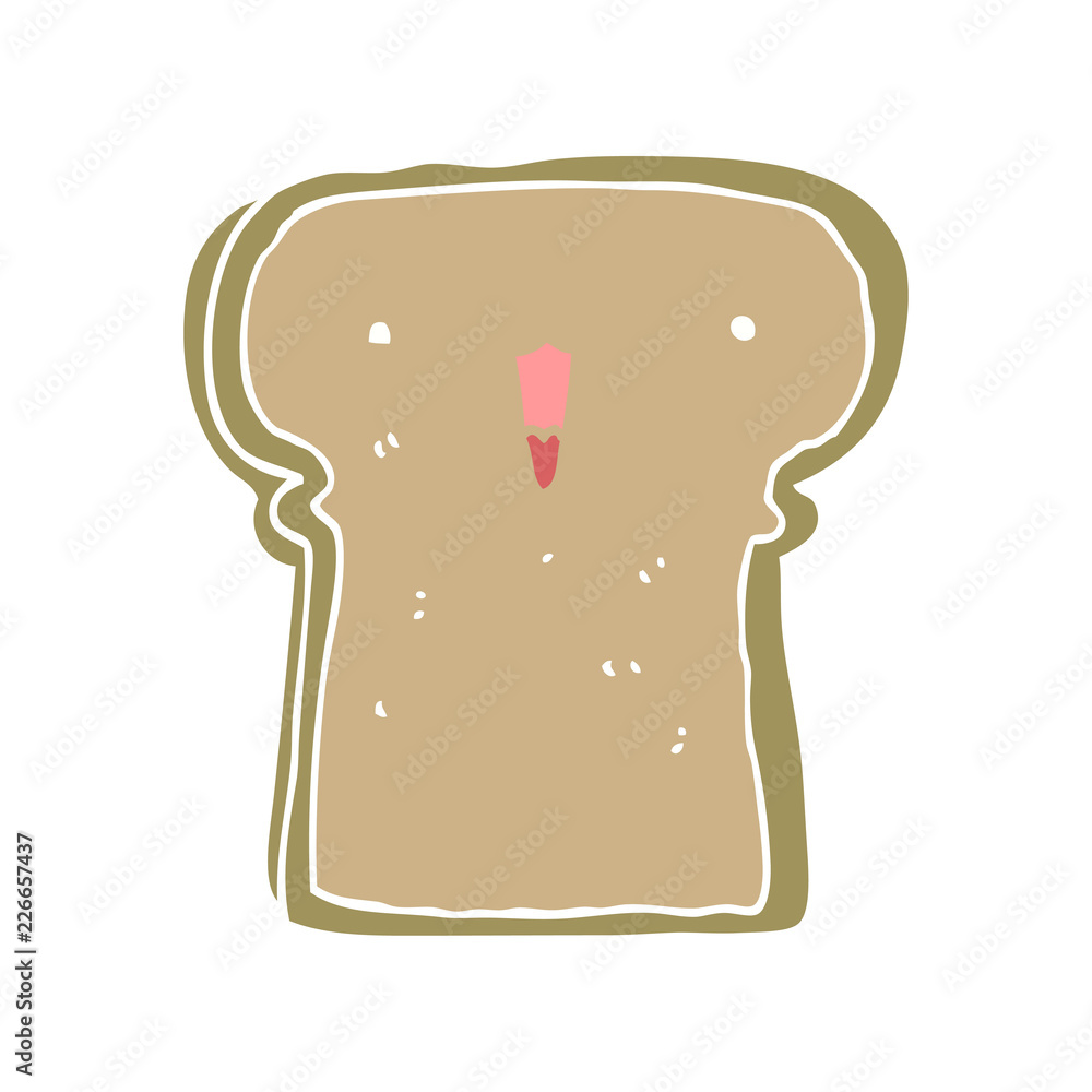 cute flat color style cartoon toast cute flat color style cartoon toast