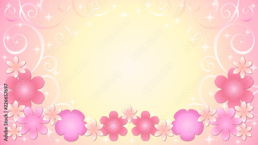 花のフレーム・ピンク2