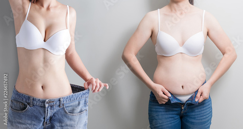 woman with abdomen loss concept photo