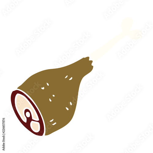 cartoon doodle well cooked meat