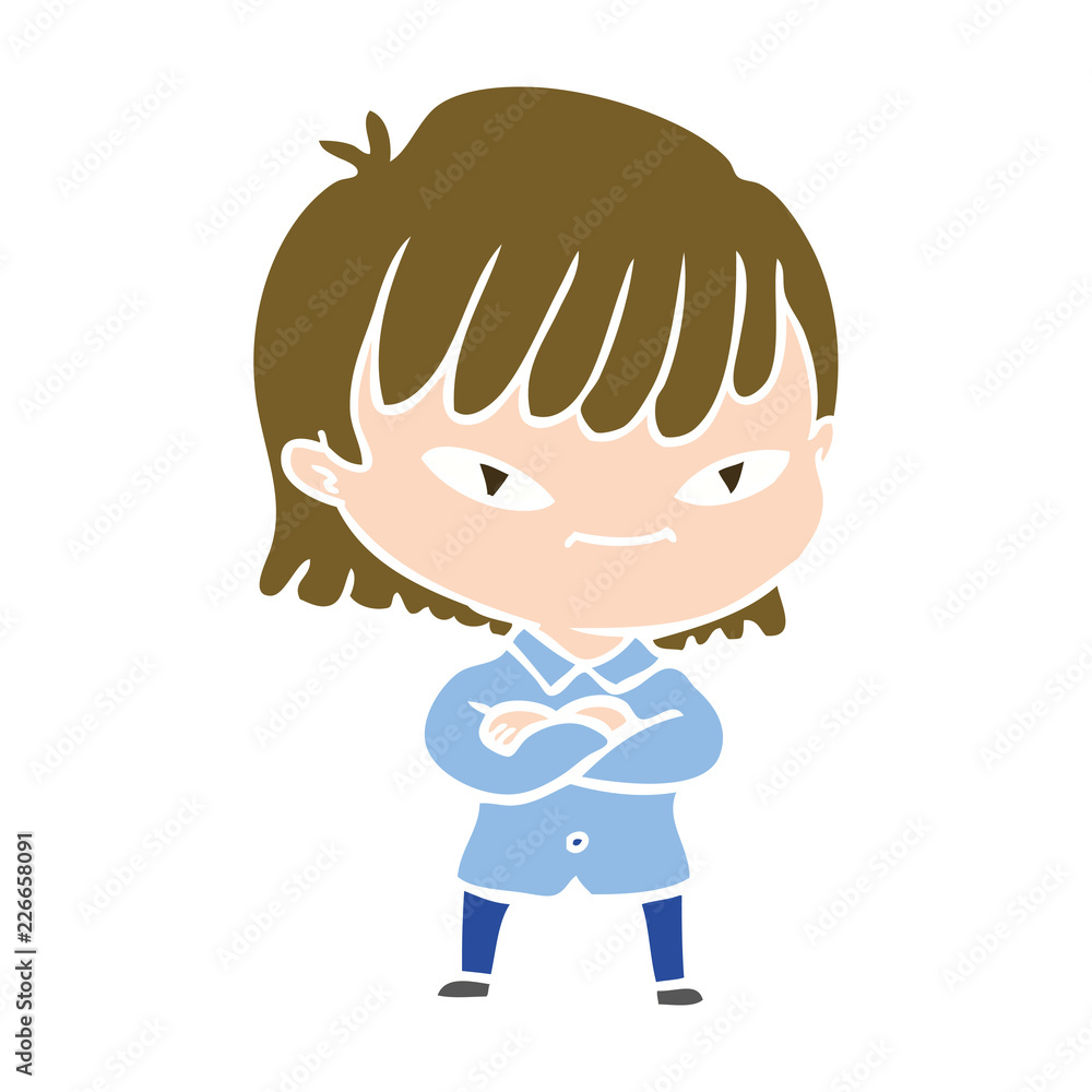 flat color style cartoon woman flat color style cartoon woman