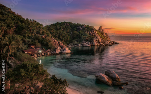 Sunset on freedom beach in Koh Tao Thailand. © Valeriy Ryasnyanskiy