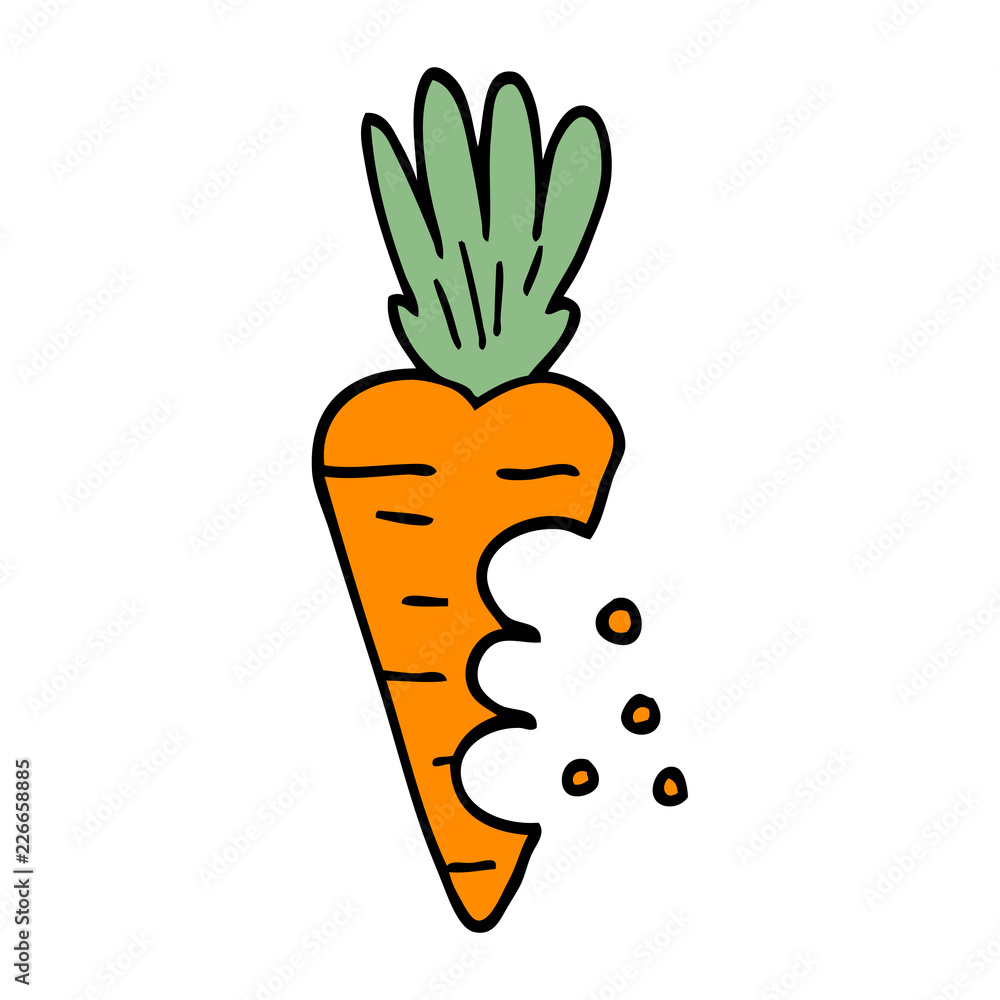 cartoon doodle carrot with bite marks cartoon doodle carrot with bite marks