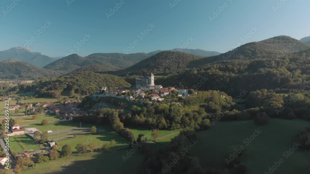 Aerial View of the Cathedral Notre-Dame of Saint-Bertand de Comminges, by Drone, France 38 Aerial View of the Cathedral Notre-Dame of Saint-Bertand de Comminges, by Drone, France 38