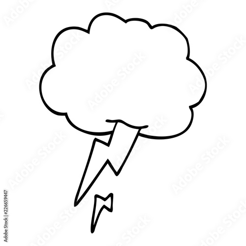 line drawing cartoon thunder and lightening