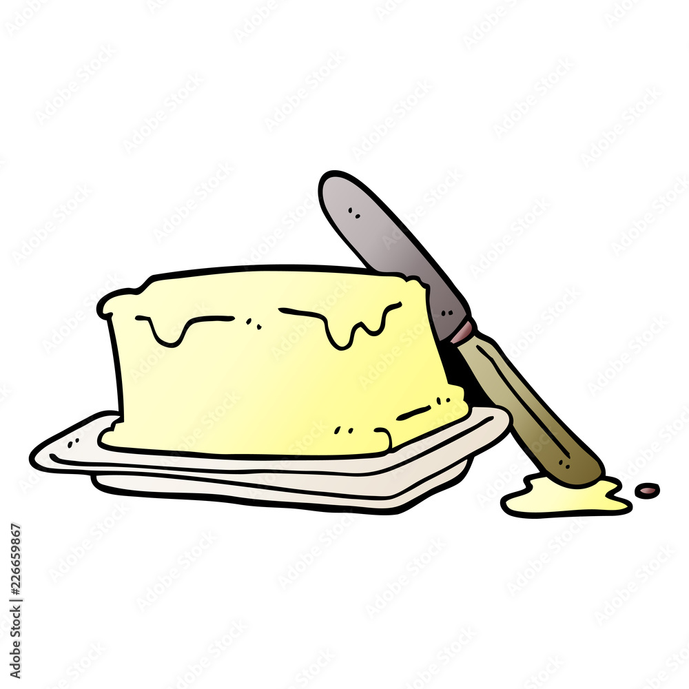 cartoon doodle butter and knife Stock Vector Adobe Stock