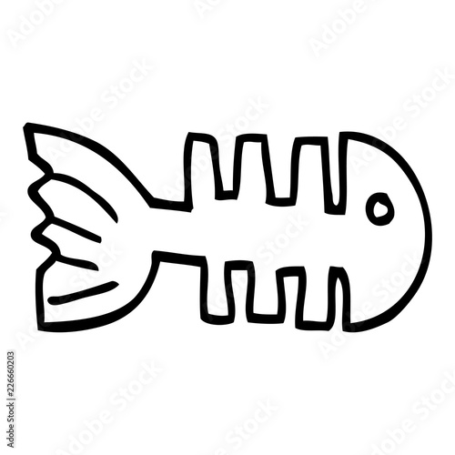 line drawing cartoon fish bones