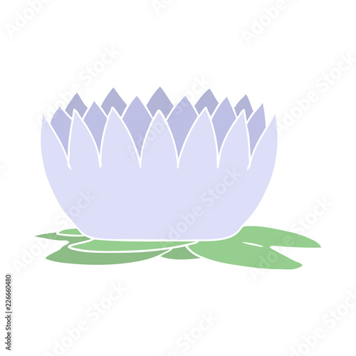 flat color style cartoon waterlily