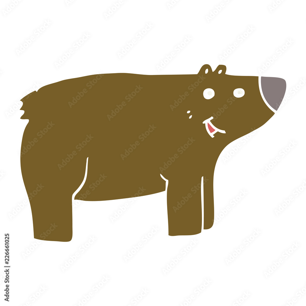 Obraz premium flat color style cartoon bear