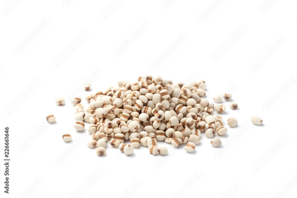 Heap of Job's tears isolated on white background Heap of Job's tears isolated on white background