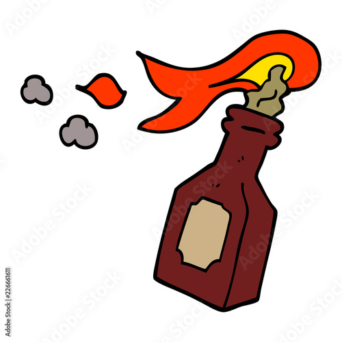 cartoon doodle molotov cocktail