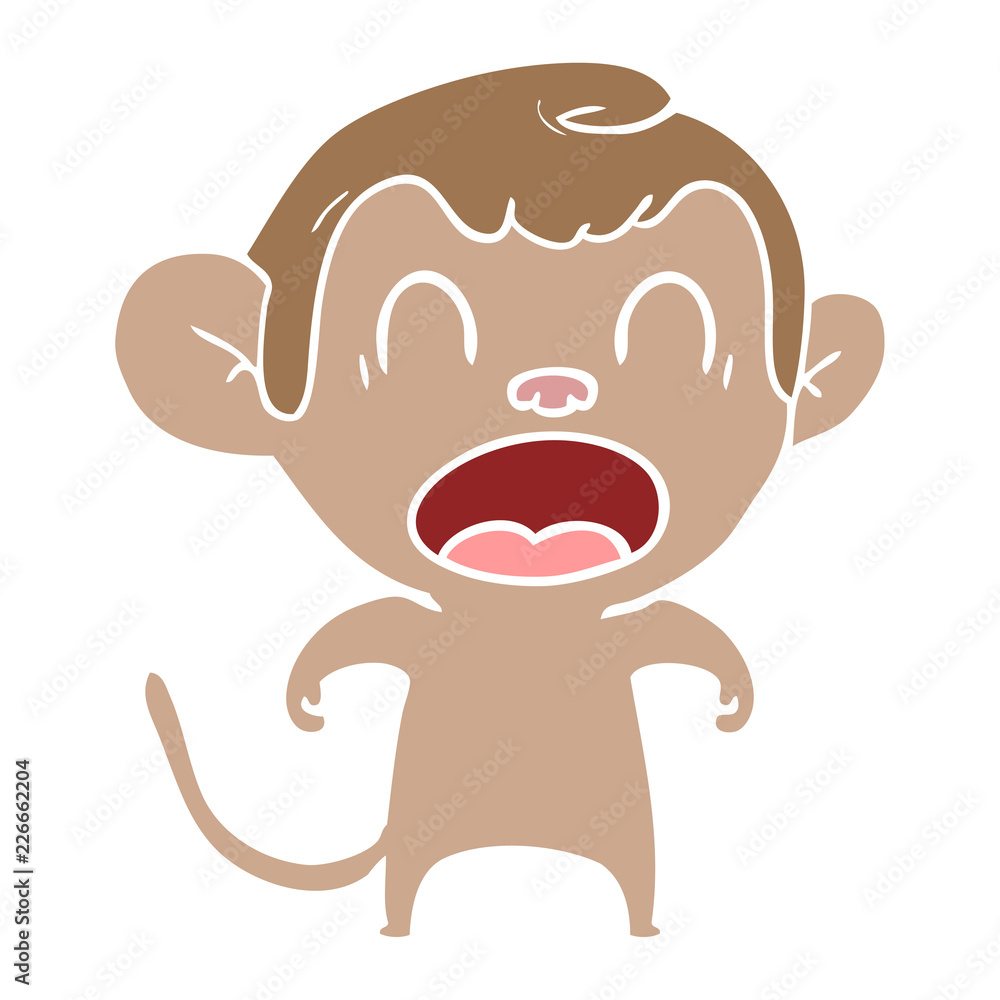 shouting flat color style cartoon monkey shouting flat color style cartoon monkey