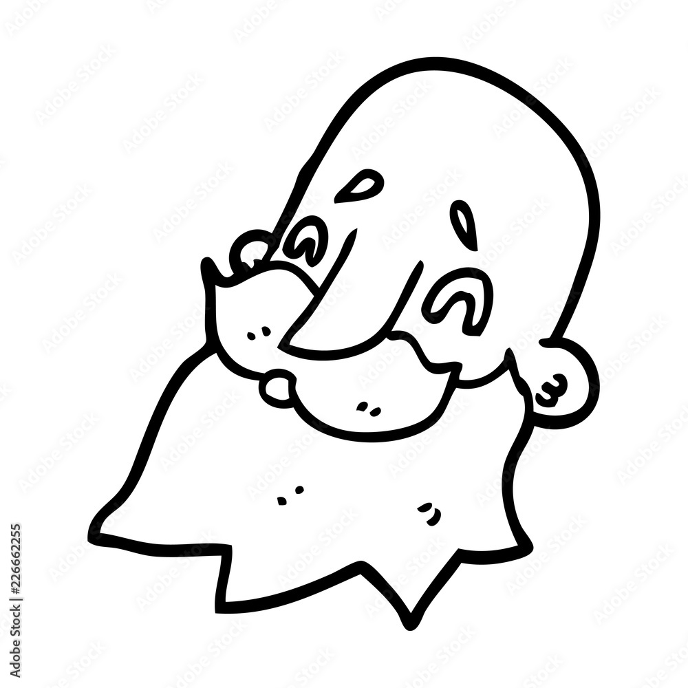 line drawing cartoon man with beard line drawing cartoon man with beard