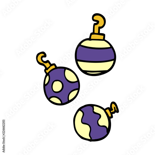 cartoon doodle xmas baubles