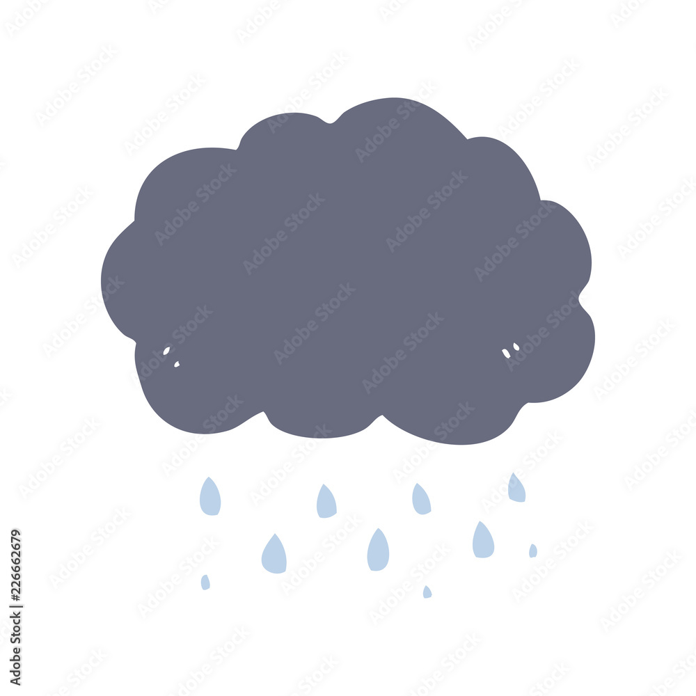 flat color style cartoon cloud raining flat color style cartoon cloud raining