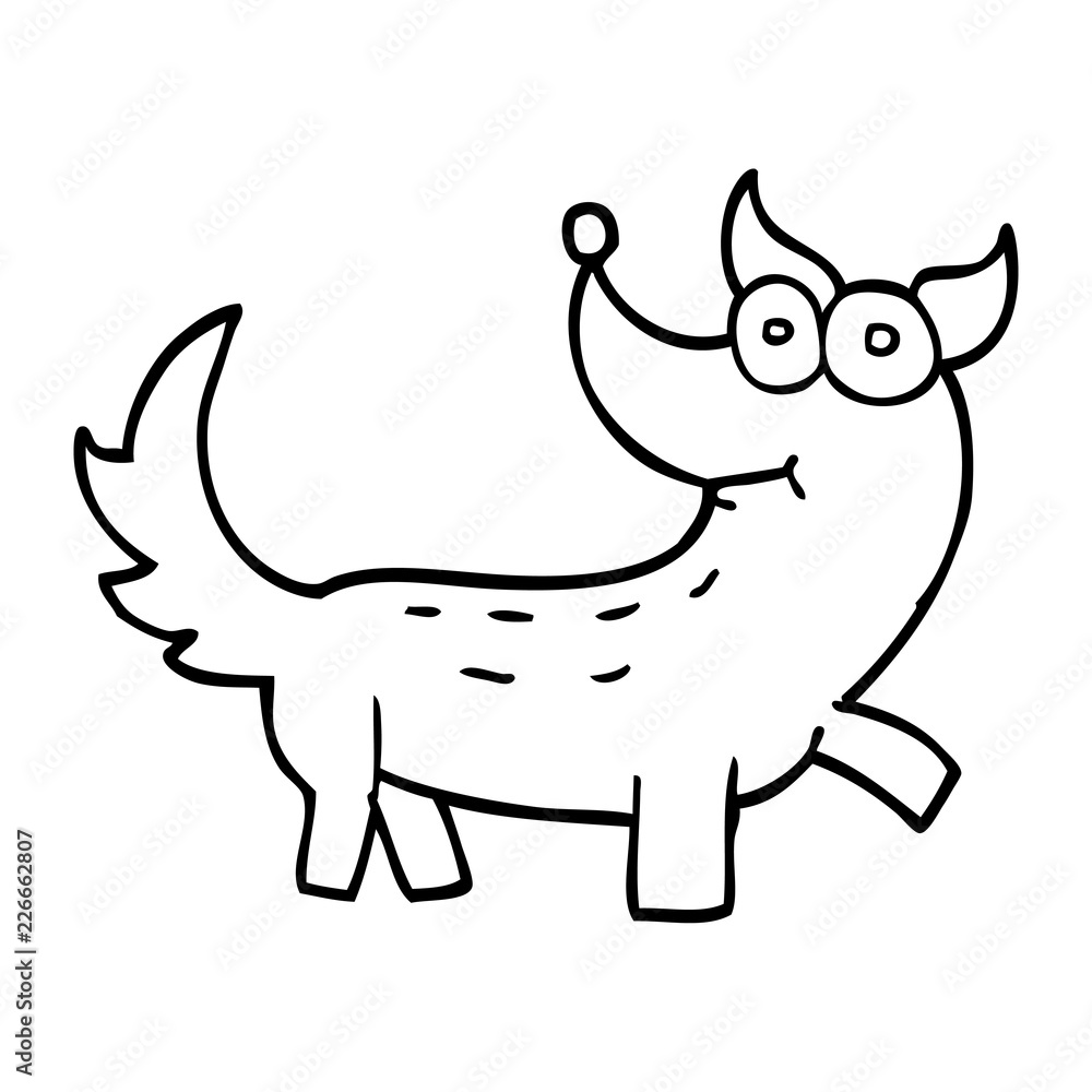 Fototapeta premium line drawing cartoon dog