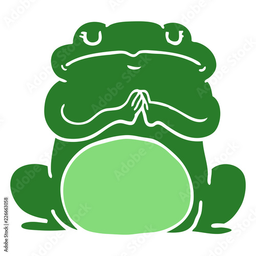 flat color style cartoon arrogant frog