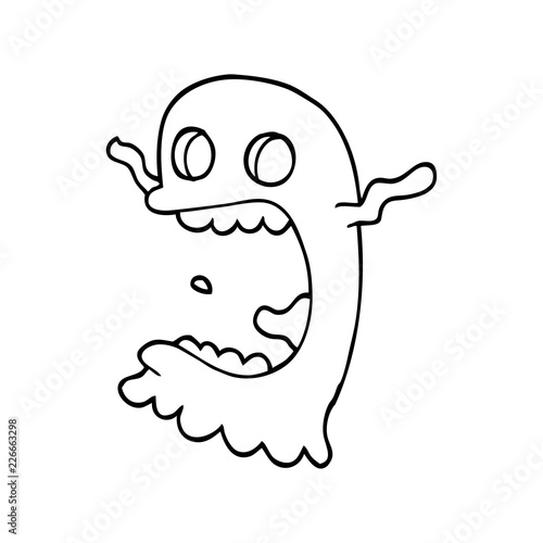line drawing cartoon spooky ghost