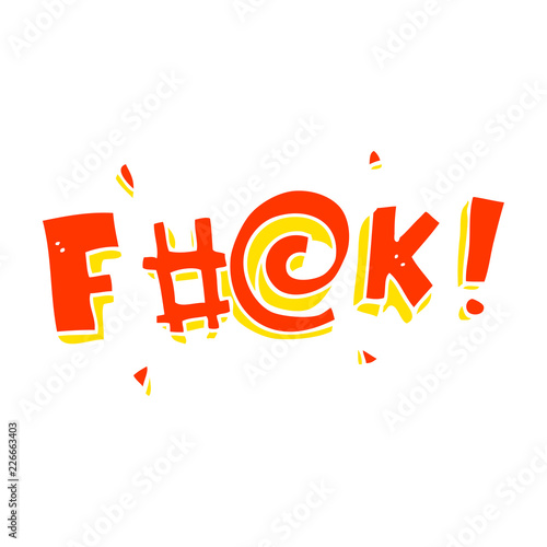 flat color illustration of a cartoon swearword