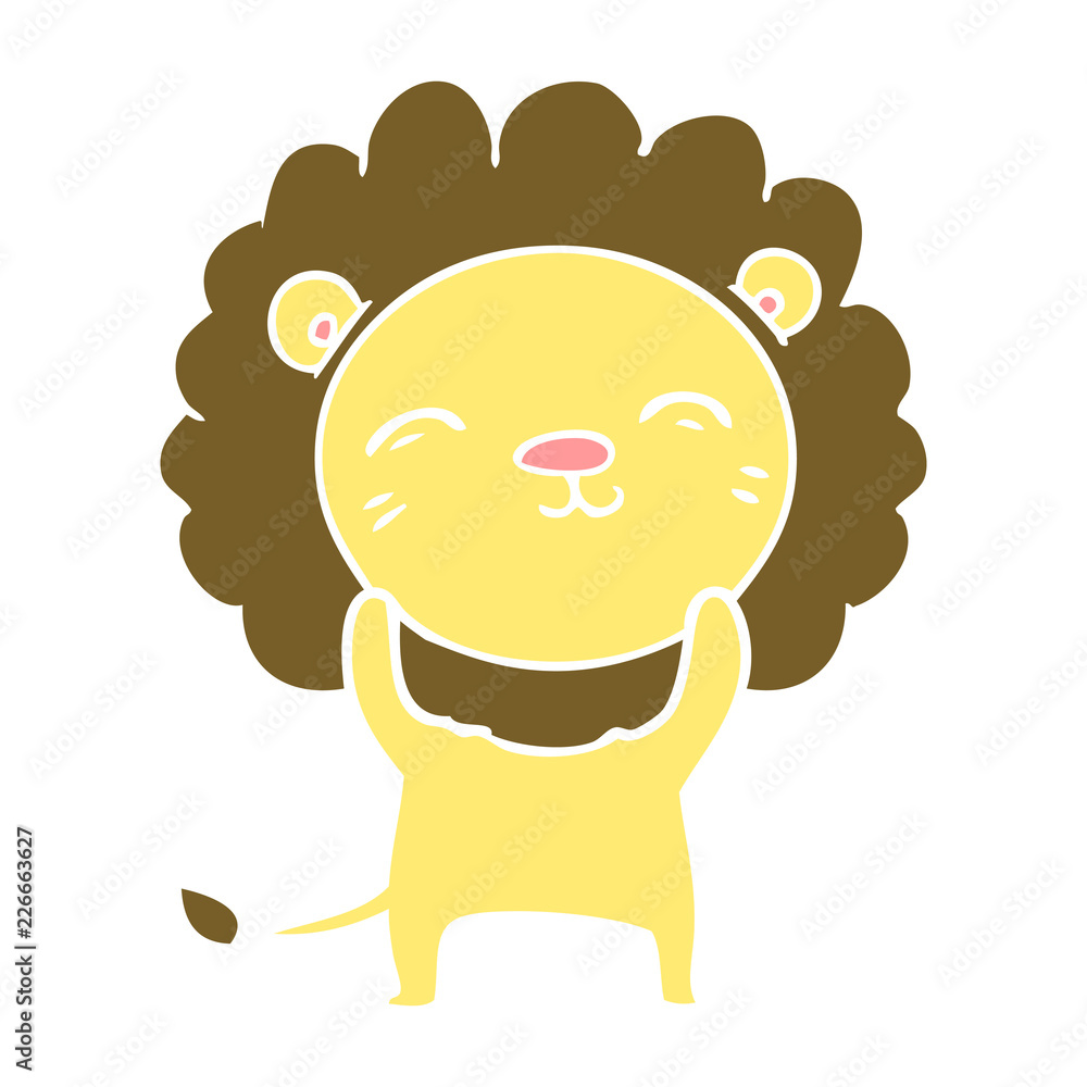flat color style cartoon lion flat color style cartoon lion