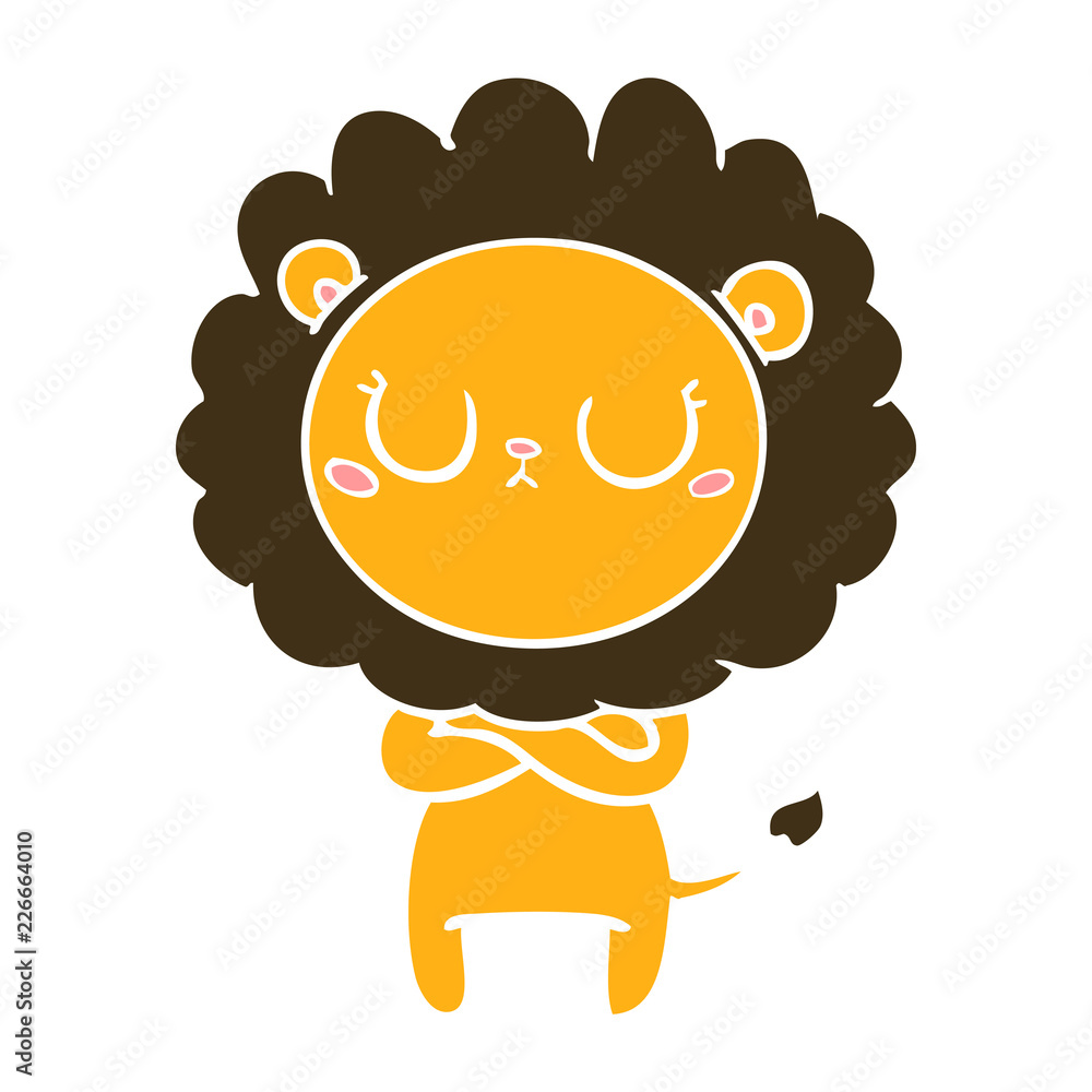 flat color style cartoon lion flat color style cartoon lion
