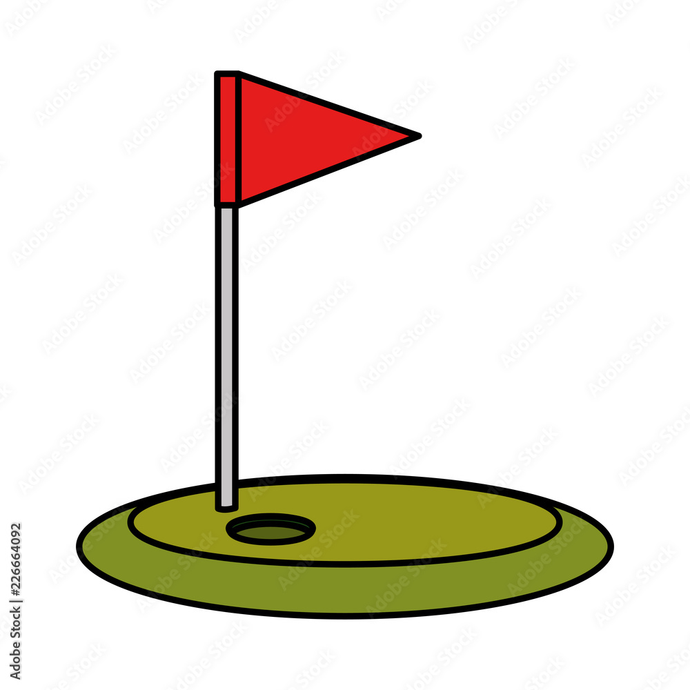 golf sport flag isolated icon