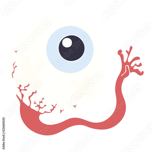 flat color style cartoon injured eyeball