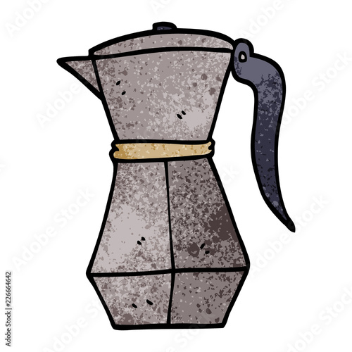 cartoon doodle stove top espresso maker