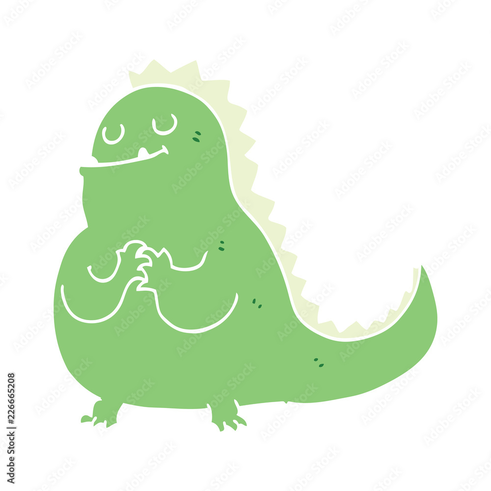Fototapeta premium flat color style cartoon dinosaur