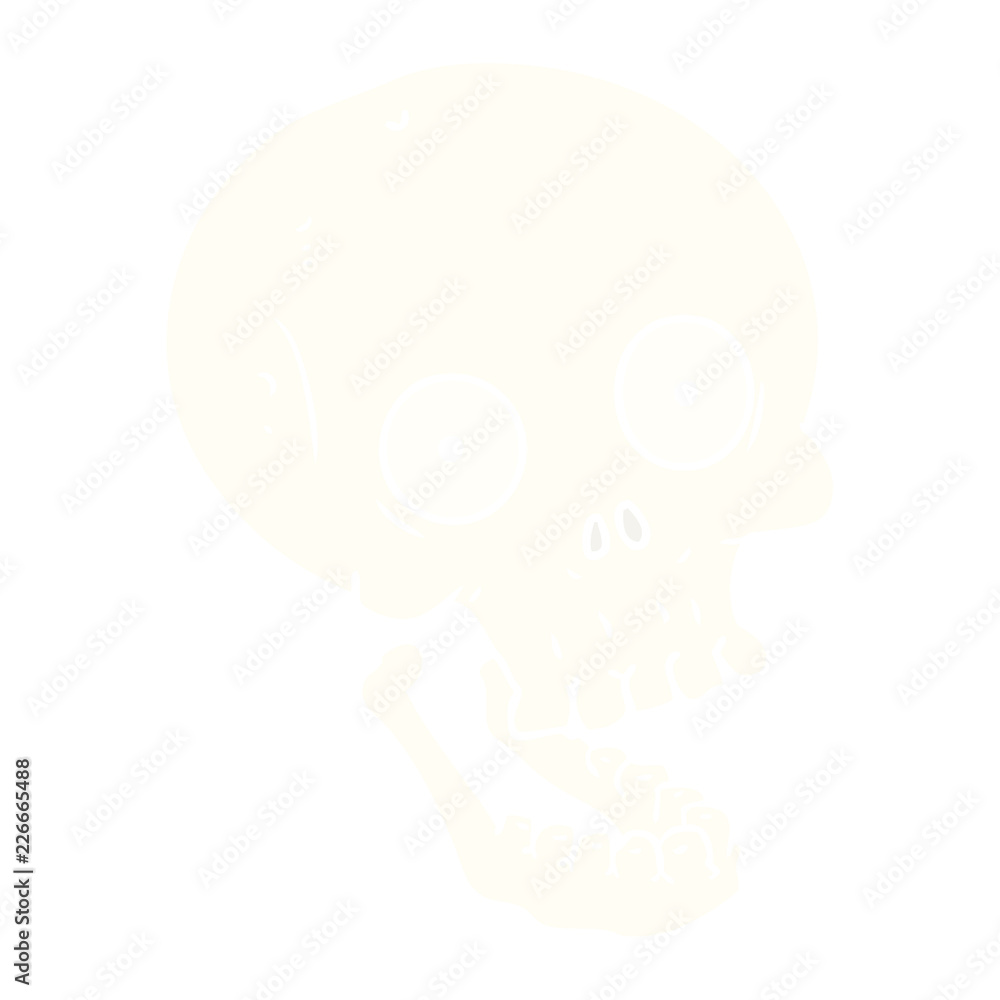 flat color style cartoon skull flat color style cartoon skull