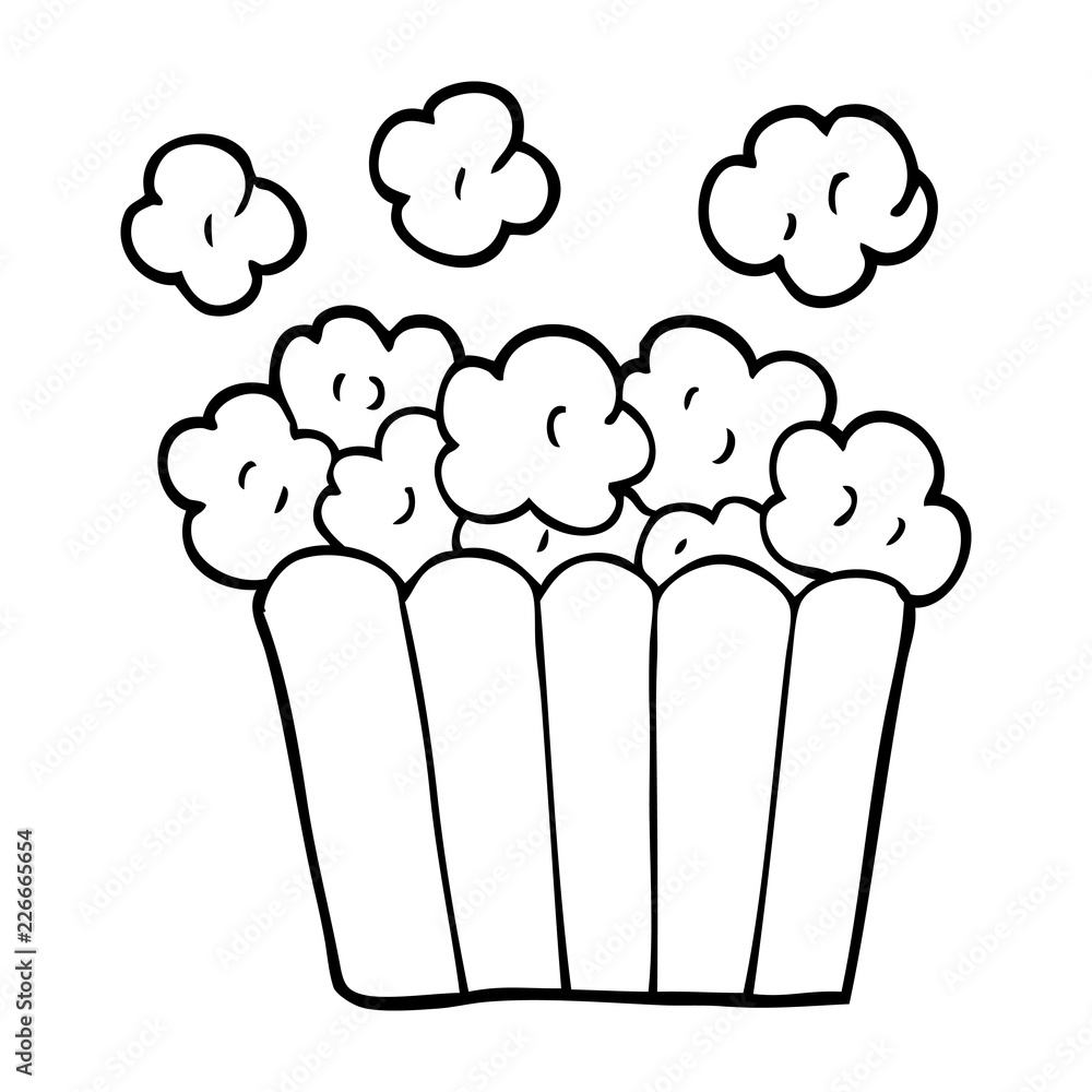 line drawing cartoon popcorn line drawing cartoon popcorn