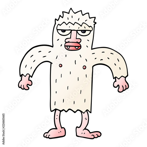 cartoon doodle yeti monster