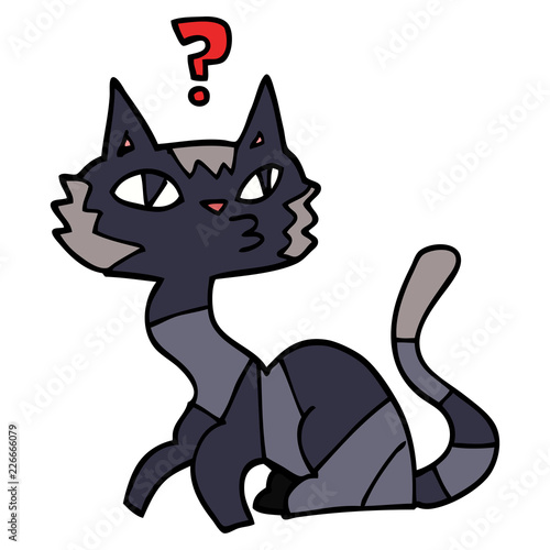 cartoon doodle cat