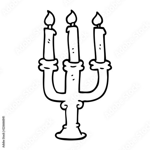 line drawing cartoon candlestick holder