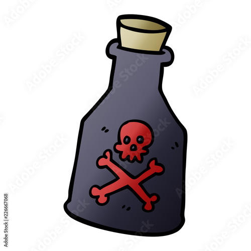 cartoon doodle poison bottle