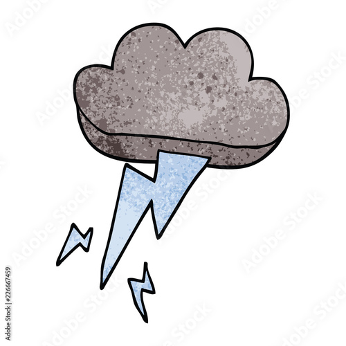 cartoon doodle thunder and lightening