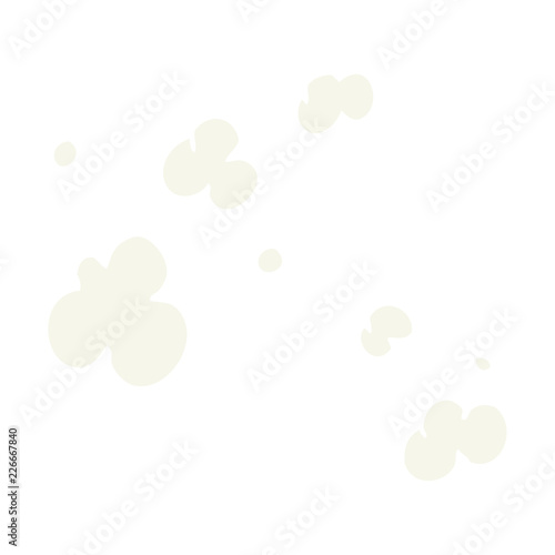flat color illustration of a cartoon puff of smoke symbol