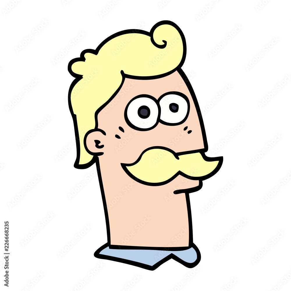 Fototapeta premium cartoon doodle man with mustache