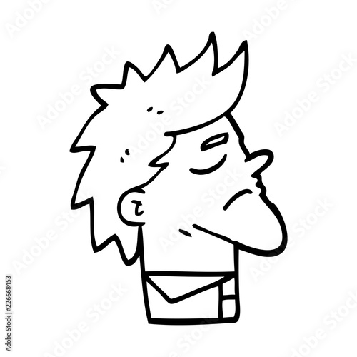 line drawing cartoon arrogant man