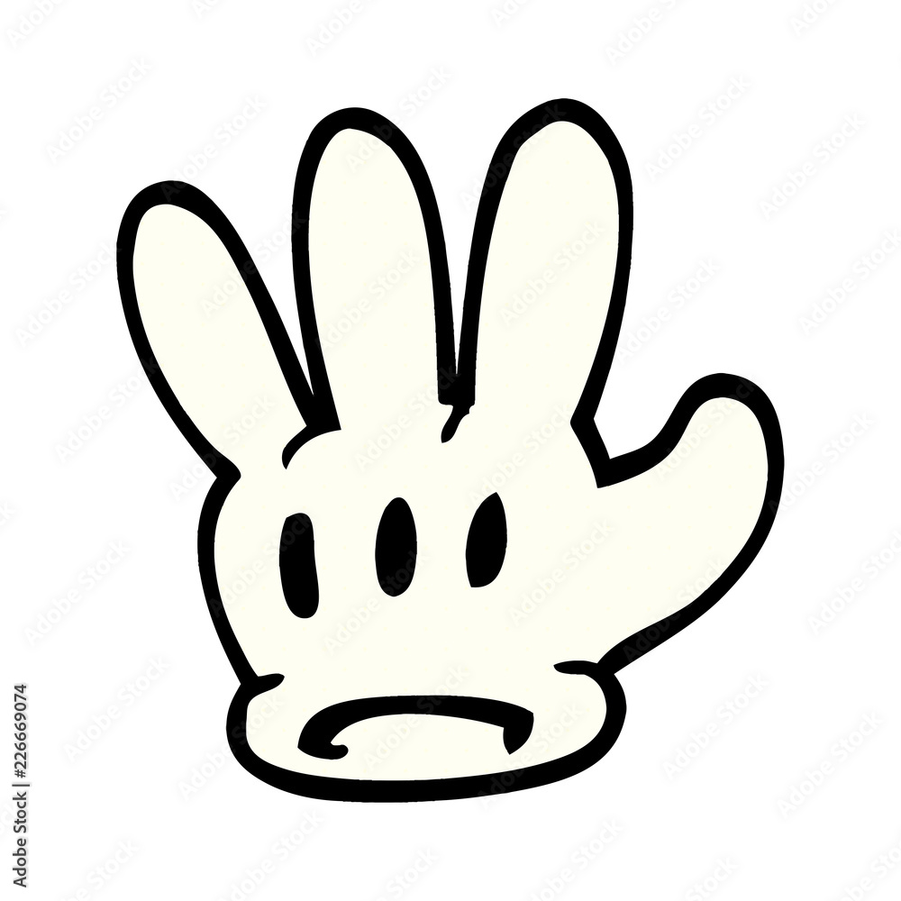 Naklejka premium traditional cartoon doodle glove